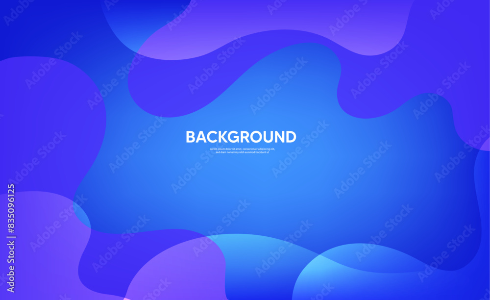 Wall mural abstract blue background with waves, fluid web banner, 3d fluid banner