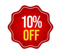 Red Discount label  10% off