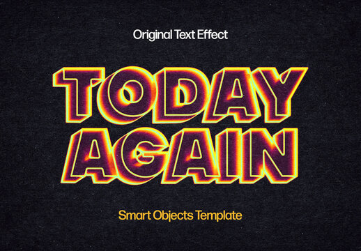 3D Colorful Motion Text Effect Mockup