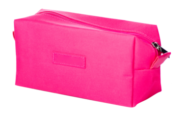 Pink cosmetic bag beauty on white background isolation