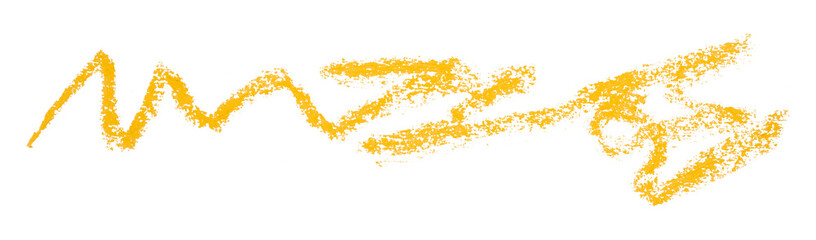 yellow pencil strokes isolated on transparent background