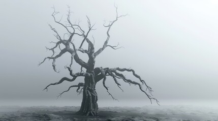 Isolated deceased tree