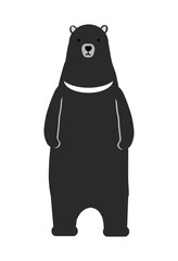 かわいい立つツキノワグマのイラスト