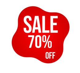 Label badge, Red Sale, label Sale 70% off, Sale Discount label