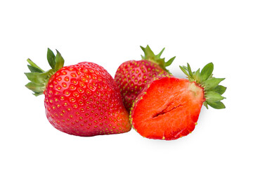 strawberries on the white background
