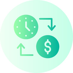 time is money gradient icon