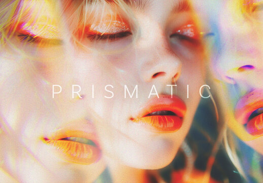 Inverted Prismatic Photo Effect Mockup With Generative AI