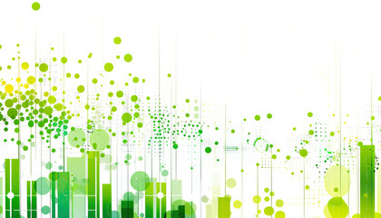 Digital advertising, marketing and branding, professional services PowerPoint slide deck backdrop. Consulting, insights, data science and analytics template. Neutral, abstract, white background, green