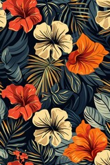 Floral pattern with a seamless botanical design.