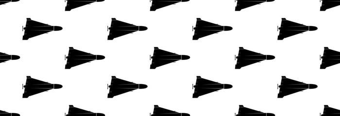War drone Shahed. Iranian Drone kamikaze. Seamless pattern.
