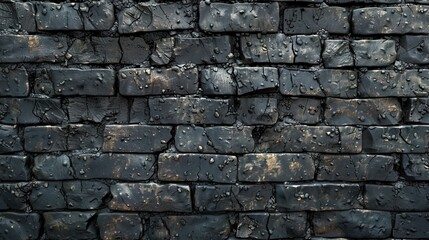 Obraz premium Ancient wall background with soot-blackened, crumbling bricks