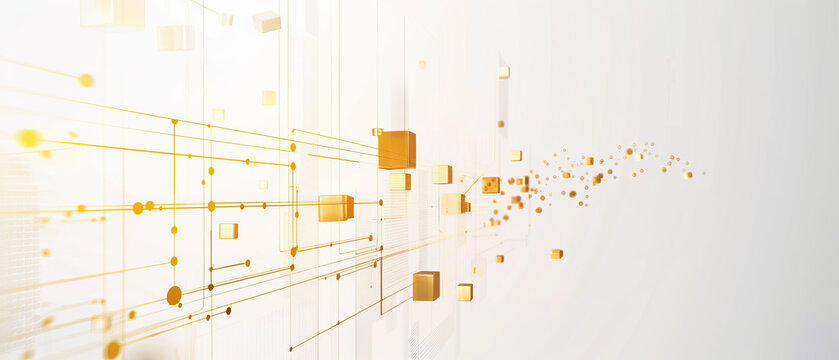 Digital advertising, marketing and branding, professional services PowerPoint slide deck backdrop. Consulting, insights, data science and analytics template. Neutral, abstract, white background, gold