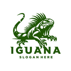 Obraz premium iguana logo icon design illustration vector. iguanas art logo design template illustration inspiration iguana logo excellent logo suitable for any business