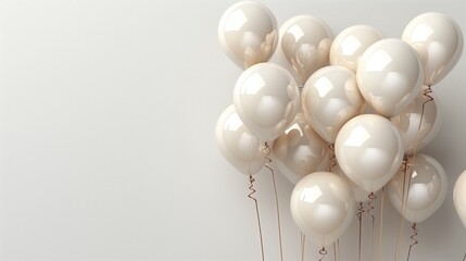 Group of White Balloons Floating in the Air