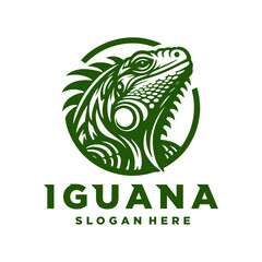 Fototapeta premium iguana logo icon design illustration vector. iguanas art logo design template illustration inspiration iguana logo excellent logo suitable for any business