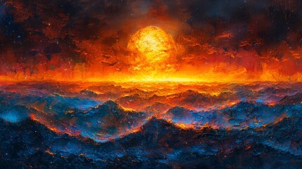 Beautiful fantasy tropical in night skies with colorful space, milky way and shining moon, and sunset in night sky with moonlight between forest 