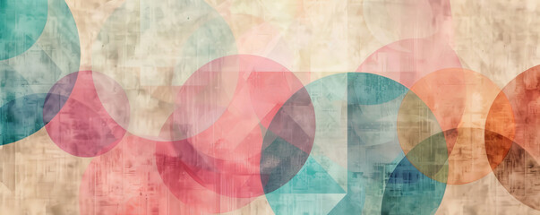 Obraz premium Abstract geometric background with colorful overlapping circles
