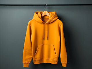 Premium Hoodie mockup, fashionable hoodie on hanger, Clothing mockup, apparel hoodie mockup