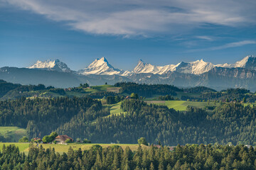 Emmental hills and Bernese Alps