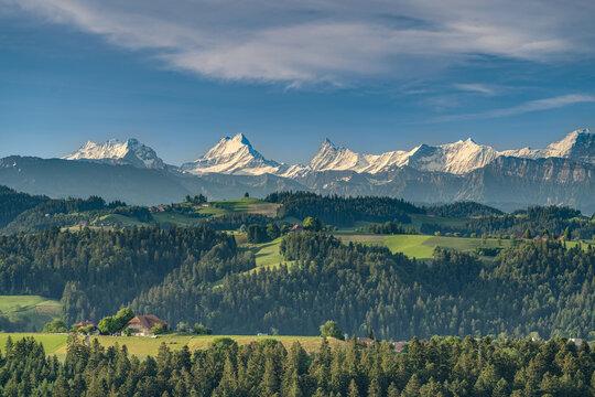 Emmental hills and Bernese Alps