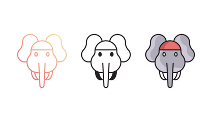 Elephent icon design with white background stock illustration