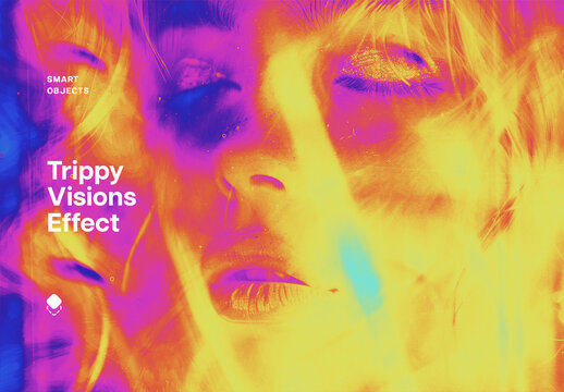 Trippy Vision Photo Effect Mockup With Generative AI