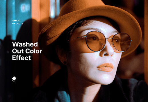 Washed Out Color Photo Effect Mockup