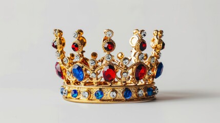 golden queen crown on white background
