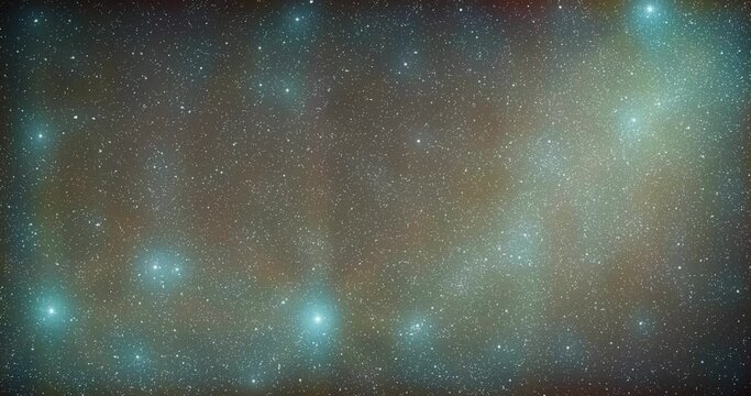 Many stars slow motion zoom in stars on night sky, universe outer space field, transition in black background