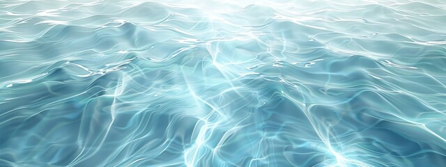 Fototapeta premium Beautiful natural light blue background with texture of light waves on water. Artificial intelligence generated, 4k HD wallpapers, backgrounds, generated by AI