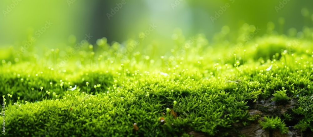 Poster Background with fresh green moss for a copy space image.