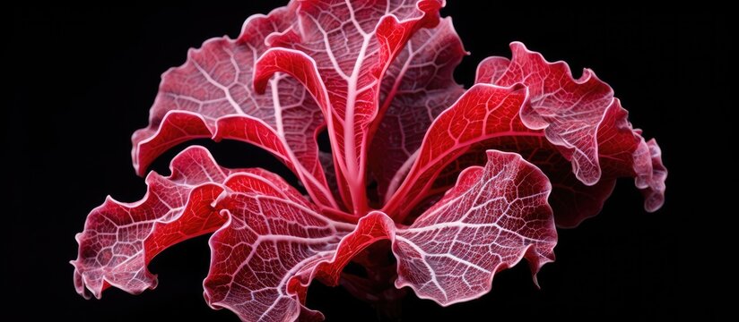 Rapidopora pertusa plant features a distinctive hollow leaf shape with a detailed structure, perfect for copy space images.