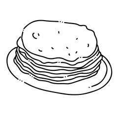 Illustration au trait noir de crêpes