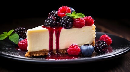 Another delicious cheesecake with berry garnish,
