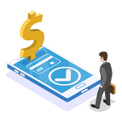 3D Isometric Flat Illustration of Financial Planing or Investment, Accounting and Budgeting. Item 2