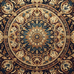 Naklejka premium Cultural Richness: Traditional Silk Carpet from Turkey