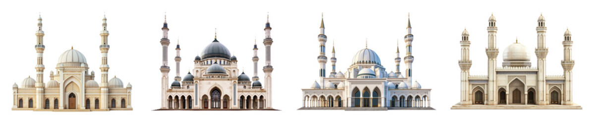 Fototapeta premium Mosque png element set on transparent background
