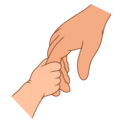 child hand holding mother hand illustration