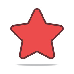 Star Filled Outline Red