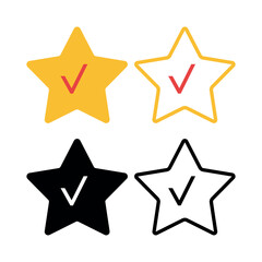 Star With Check Mark Set