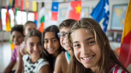 Fototapeta premium Smiling friends and happily together