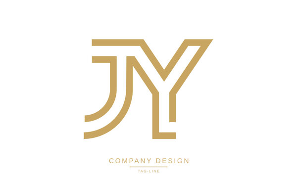 JY, YJ Abstract Letters Logo Monogram Design Font Icon Vector Initials