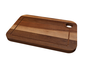 3D rendering of a wooden cutting board