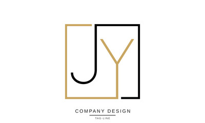 JY, YJ Abstract Letters Logo Monogram Design Font Icon Vector Initials