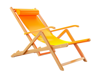 Beach chair die cut PNG style isolated on white and transparent background