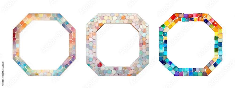 Wall mural Picture frame png element set on transparent background