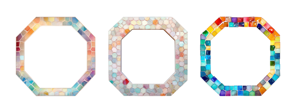 Picture frame png element set on transparent background