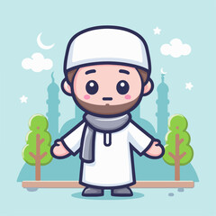 vector character muslim
