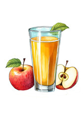 Fototapeta premium apple juice and apple