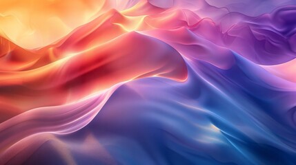 Obraz premium Abstract Gradient Waves: Capture an abstract background with smooth, flowing gradient waves in vibrant colors, creating a dynamic and visually pleasing effect.